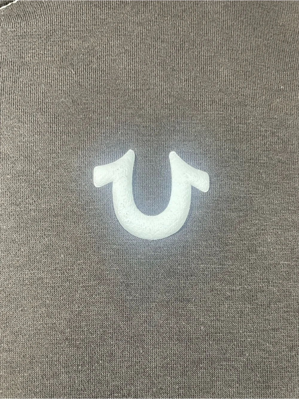 True Religion Men's Brown Hoodie with Cream Logo